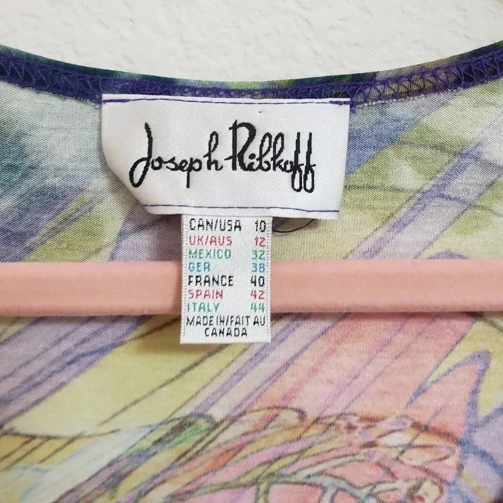 Joseph Ribkoff Colorful Animal Wrap Top - Picture 3 of 4